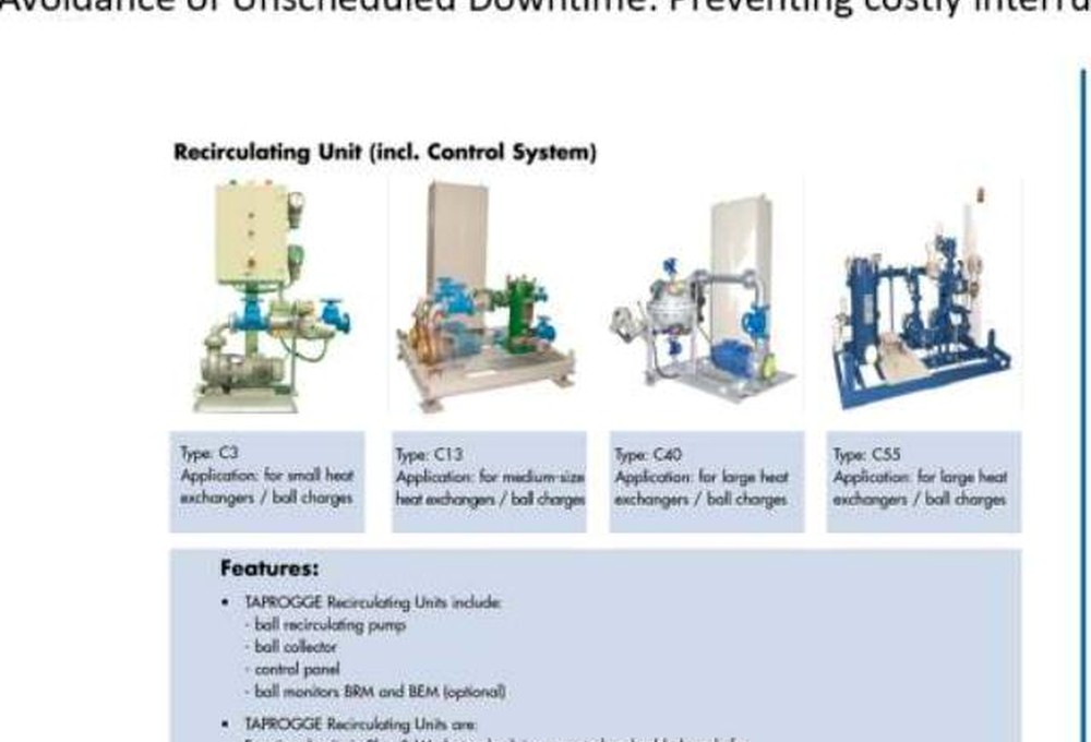 Taprogge components and spare parts